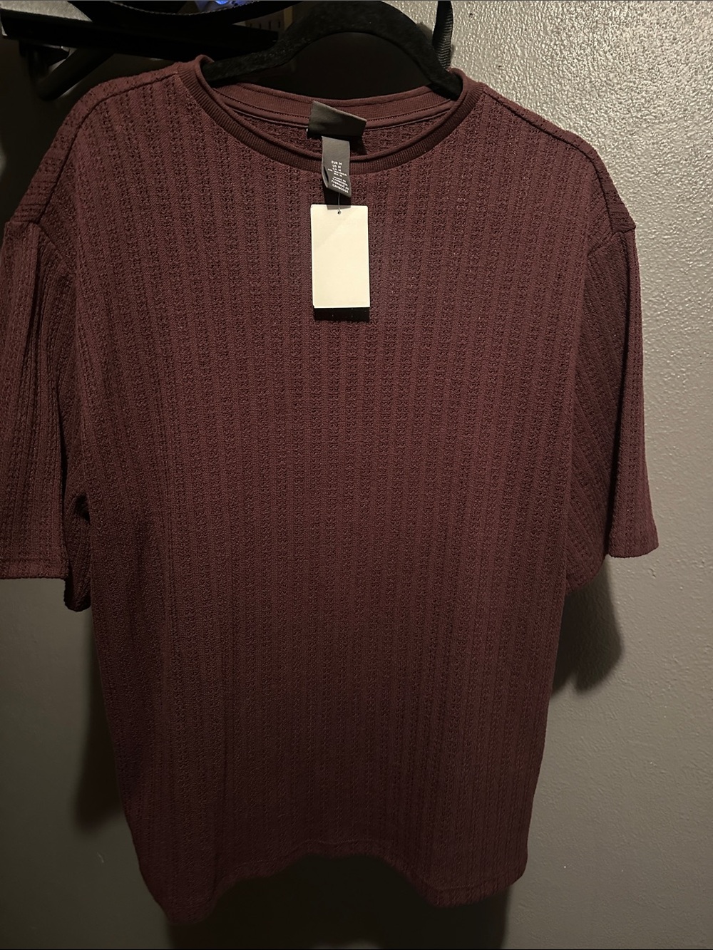 H&M Short Sleeve Knit Tee in Dusty Mauve